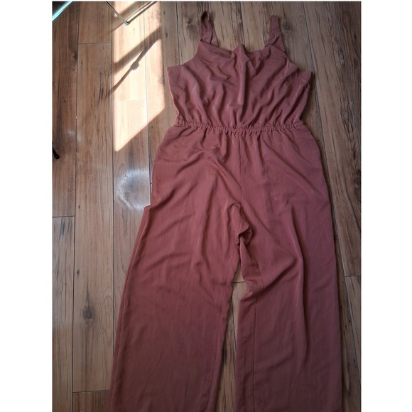 RW&CO. Pants - RW&CO Womens XXL Wide Leg Jumpsuit Terracotta Rust Elastic Waist Sleeveless